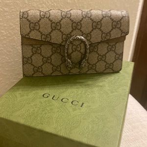 Gucci Dionysus super mini printed coated canvas and suede shoulder bag